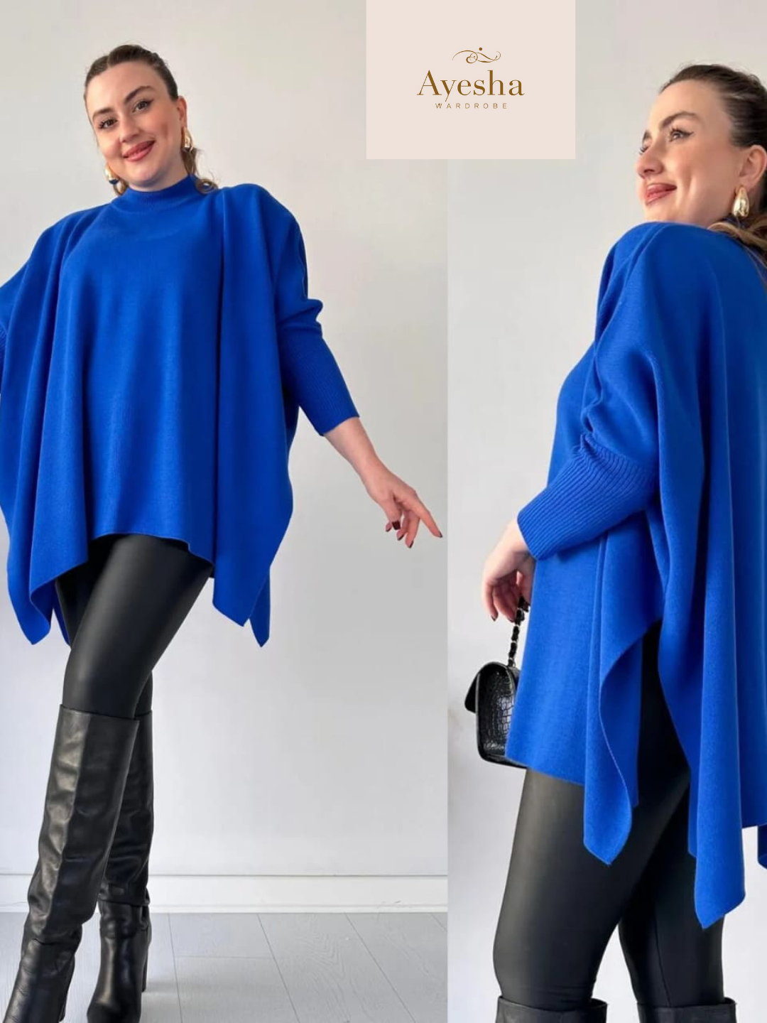 Stylish Bat-wing Poncho - Image 3
