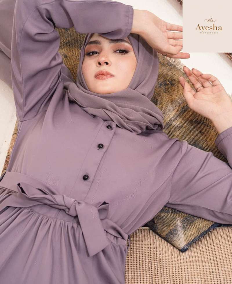 Elegant Georgette Abaya Set With Stoller - Image 3