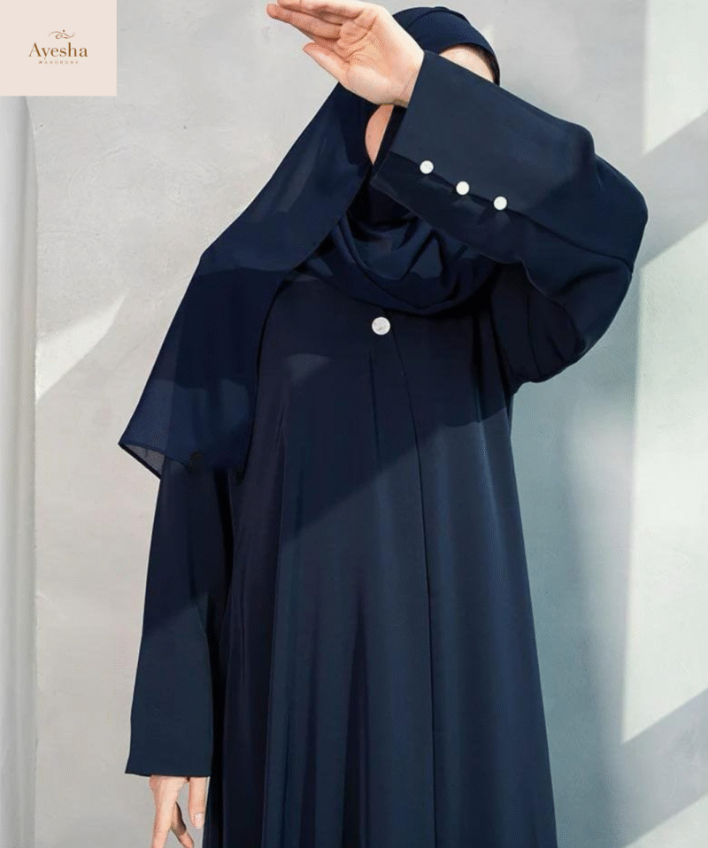Blue Berry Georgette Abaya with Stoller
