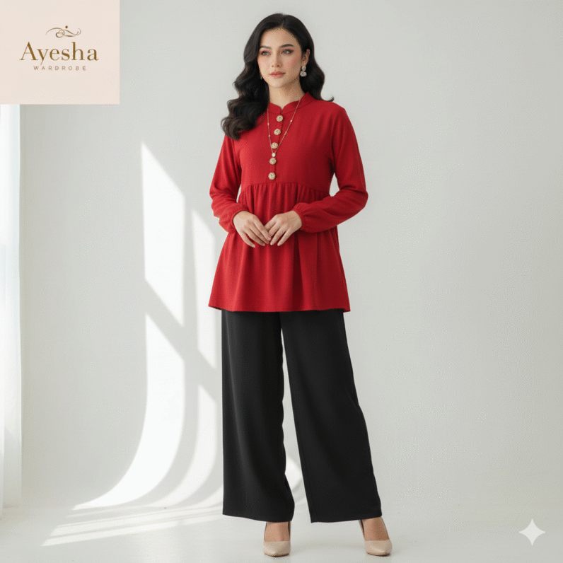 Front Kaaj Button Western Top with Plazo (2-Piece Set)