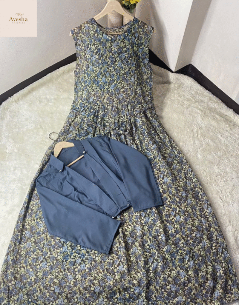 Koti Style 2-Piece Set With Georgette Maxi - Image 2