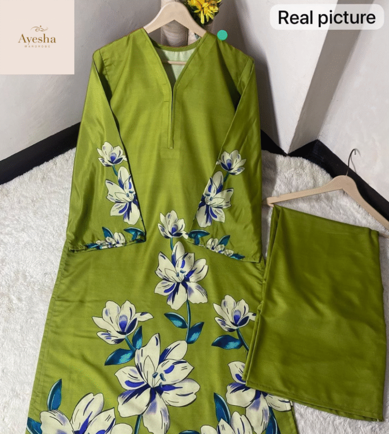 Digital printed long kurta set - Image 2