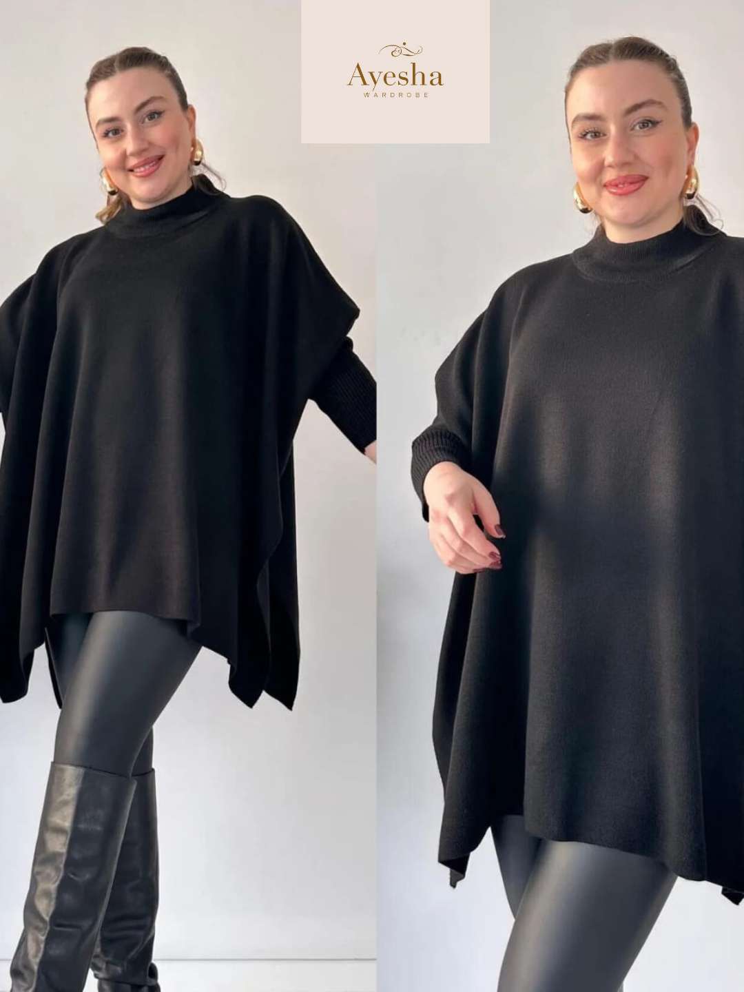 Stylish Bat-wing Poncho - Image 4