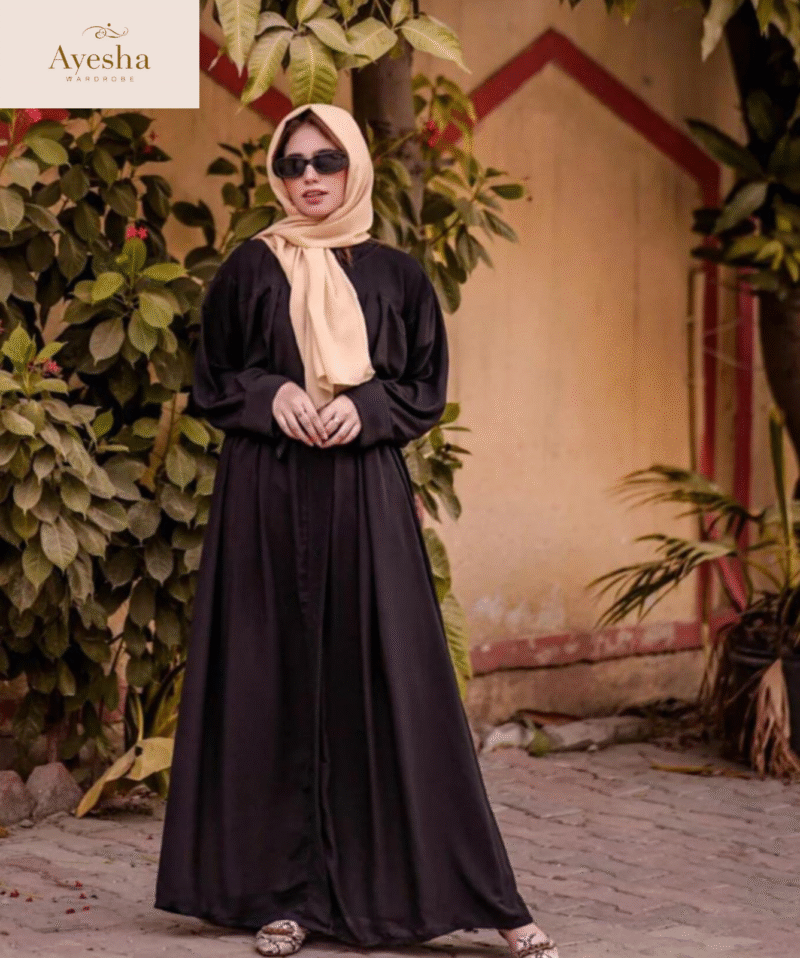 Front Zip Georgette Abaya (Both-Sided Pockets) - Image 3