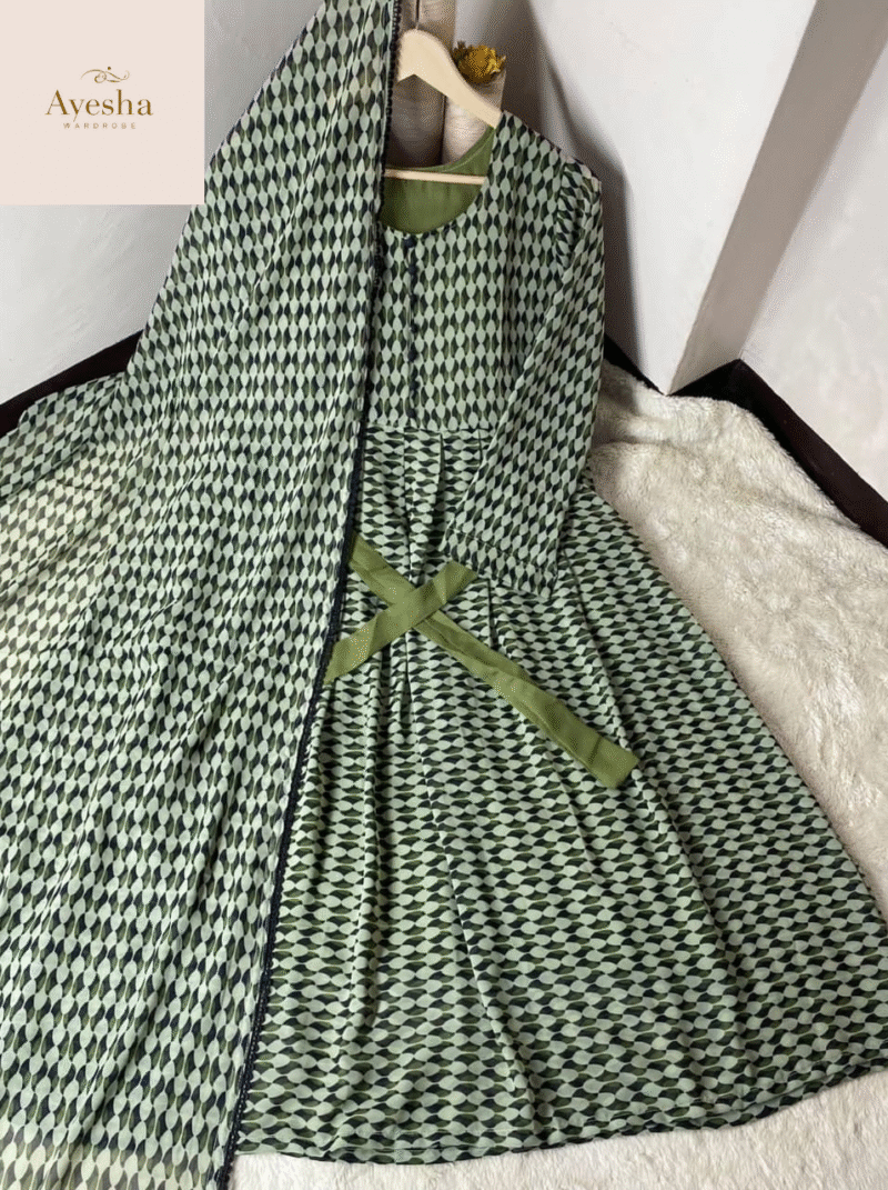 Chiffon Maxi With Same Duppata Lace Work - Image 5