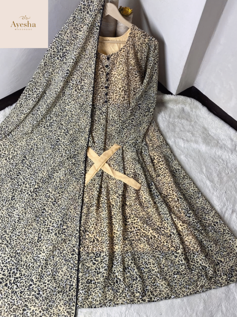 Chiffon Maxi With Same Duppata Lace Work - Image 6
