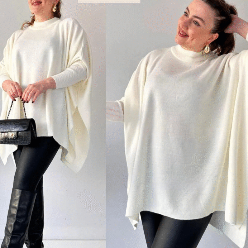 Stylish Bat-wing Poncho