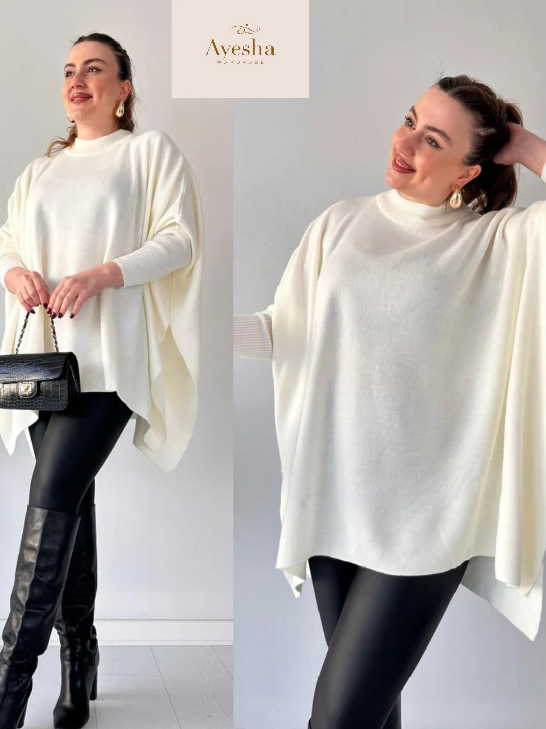 Stylish Bat-wing Poncho