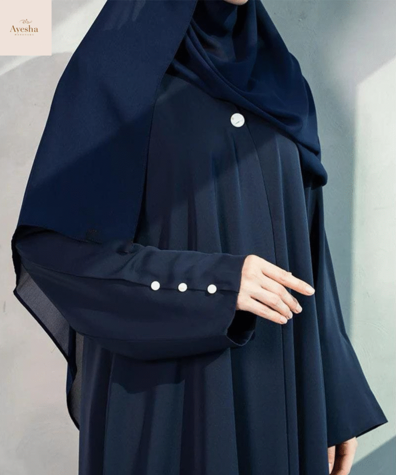 Blue Berry Georgette Abaya with Stoller - Image 4