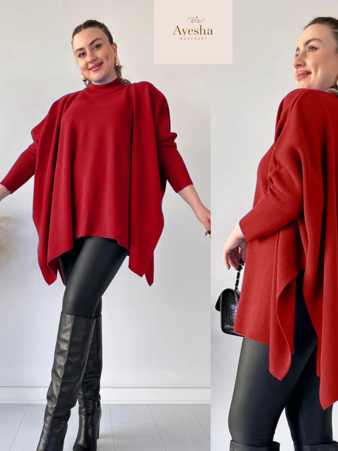 Stylish Bat-wing Poncho - Image 5