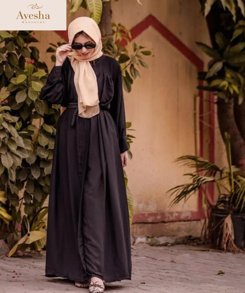 Front Zip Georgette Abaya (Both-Sided Pockets) - Image 5