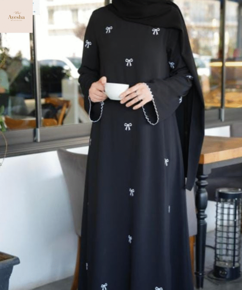 Blue Berry Georgette Abaya with Stoller - Image 5