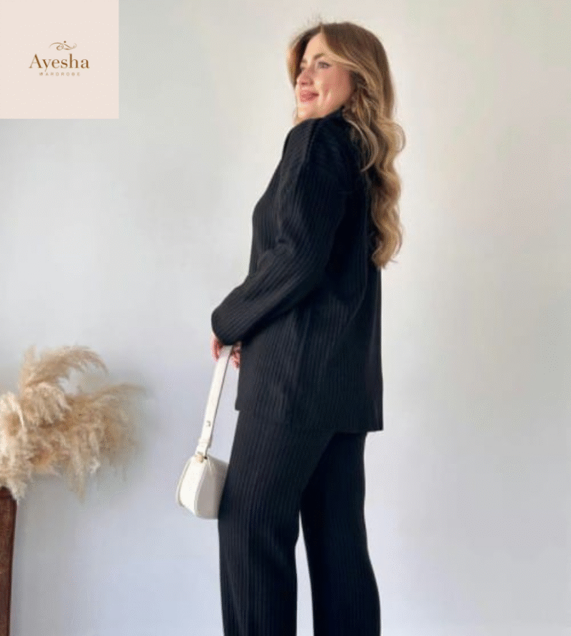 Zipper Highneck Dropshoulder Track Suit 2PCs - Image 4