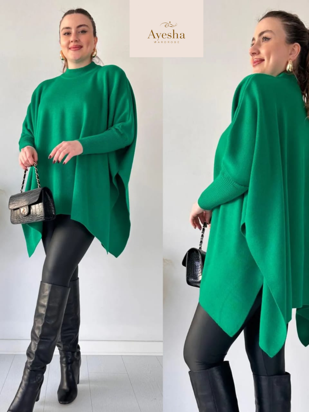 Stylish Bat-wing Poncho - Image 6