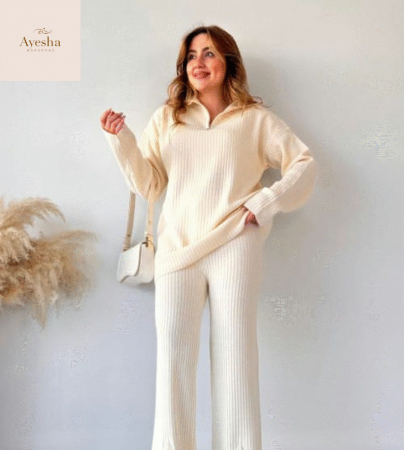 Zipper Highneck Dropshoulder Track Suit 2PCs - Image 5