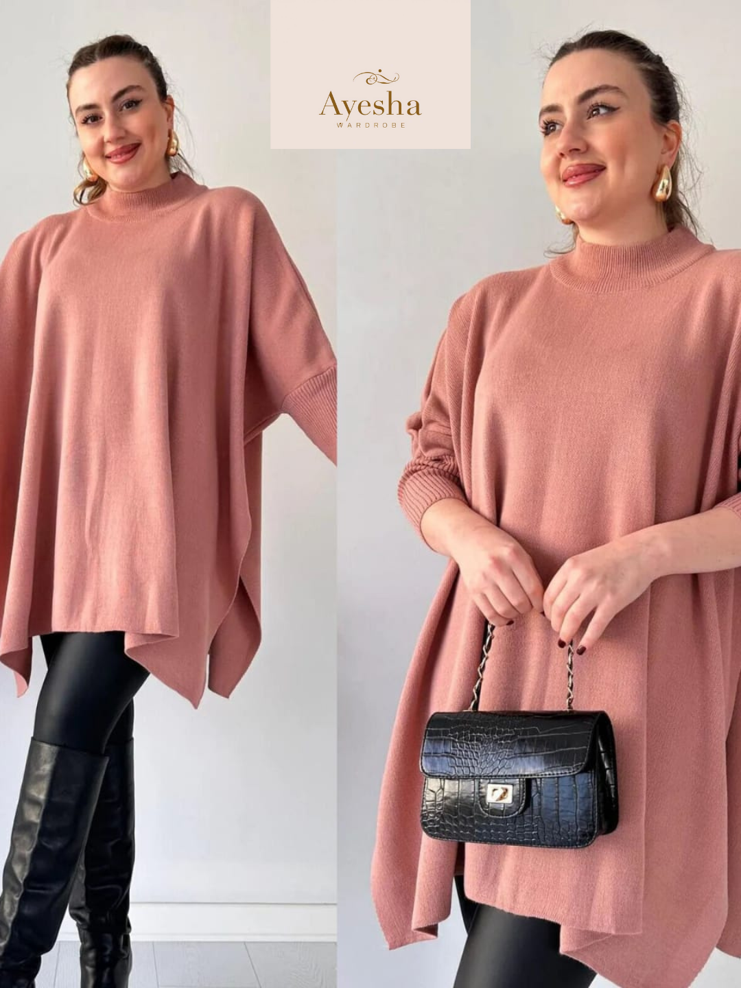 Stylish Bat-wing Poncho - Image 2